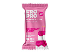 FRO PRO Birthday Cake bar pack close-up with rainbow sprinkles for a protein snack