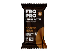 FRO PRO coffee-flavored plant protein bar on the go for a quick boost