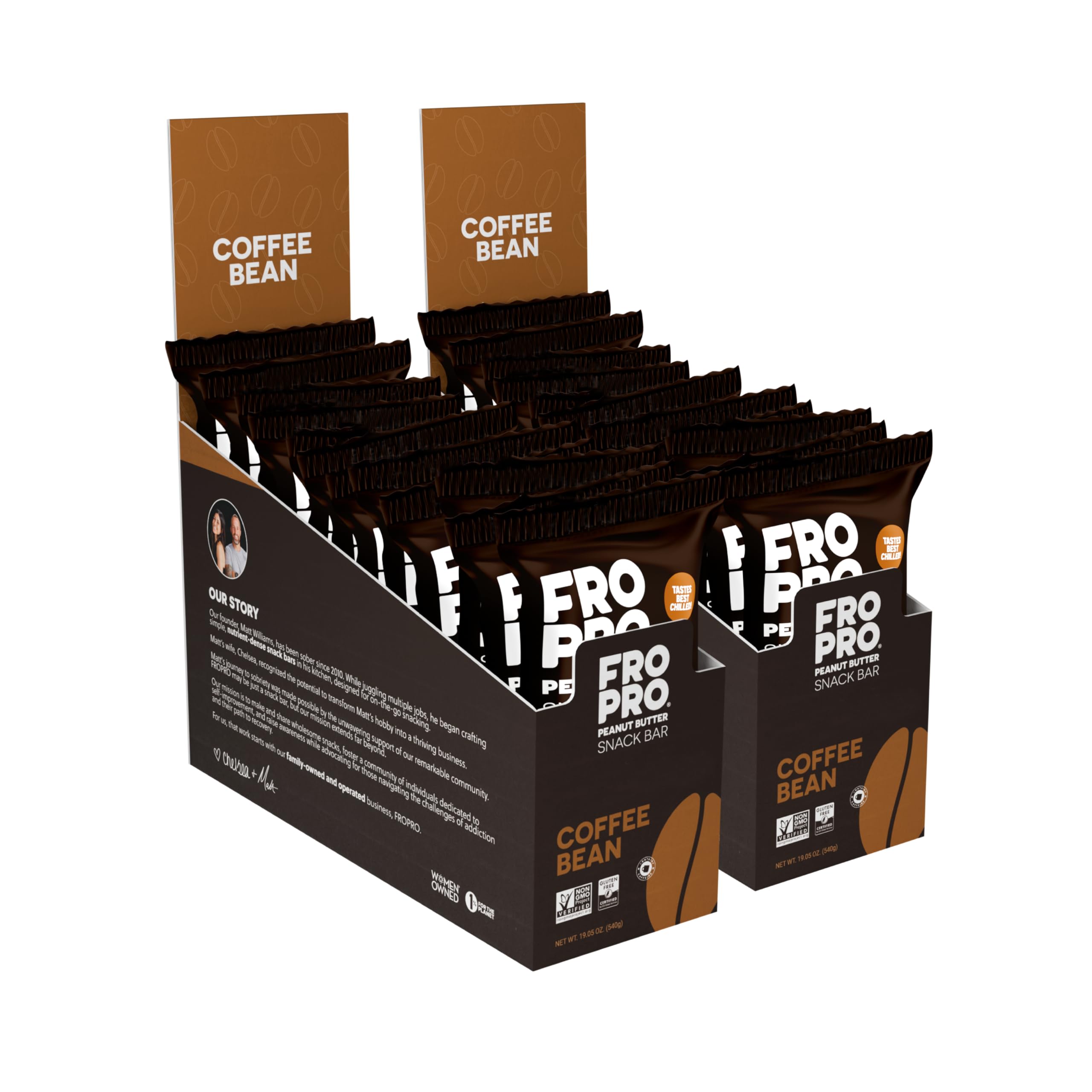 FRO PRO coffee bar front packaging showcases on-the-go convenience.