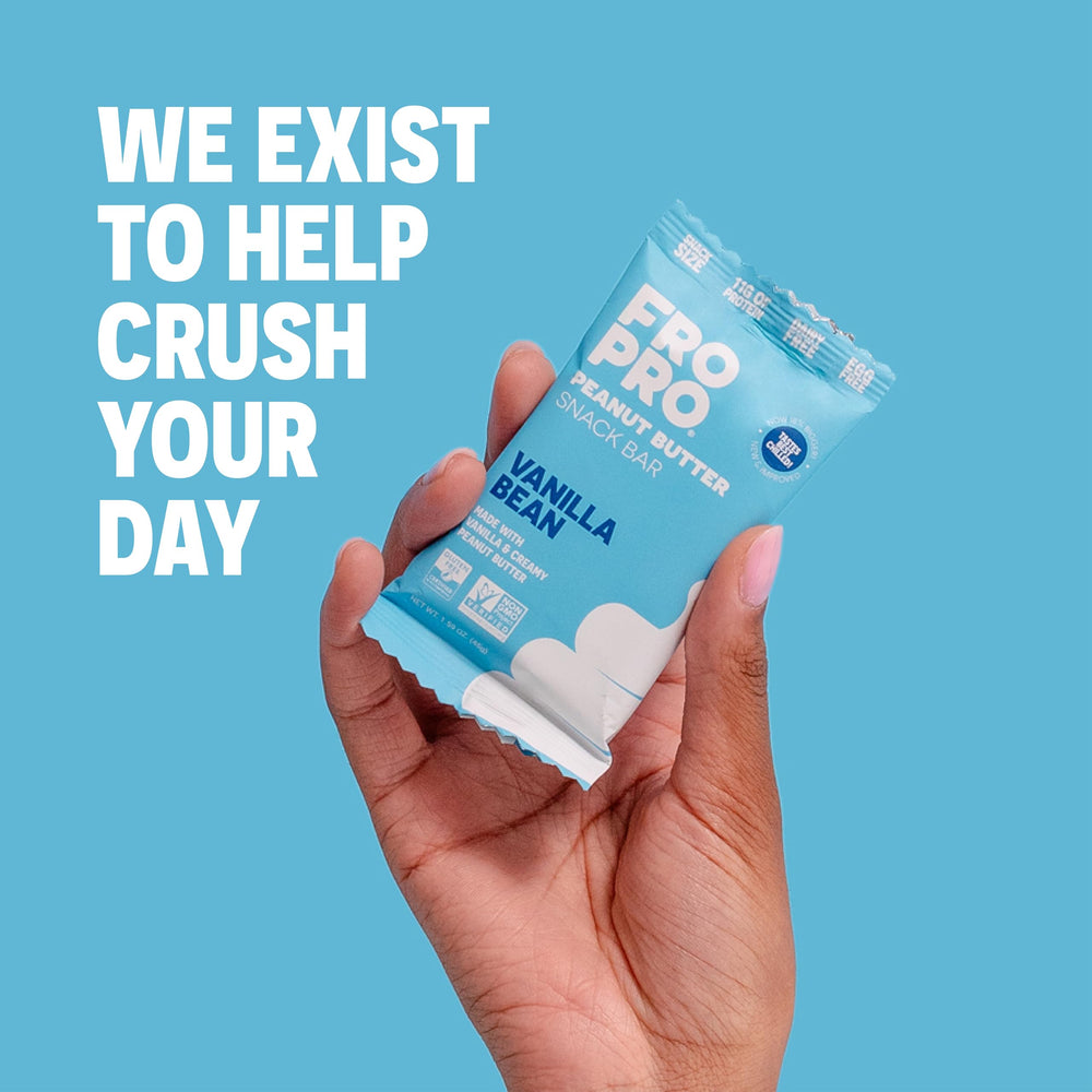 Fro Pro vanilla bars on a counter showcase crave-worthy flavor.