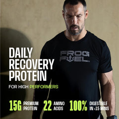 Frog Fuel Power Shot Berry in backpack for quick fueling during workouts