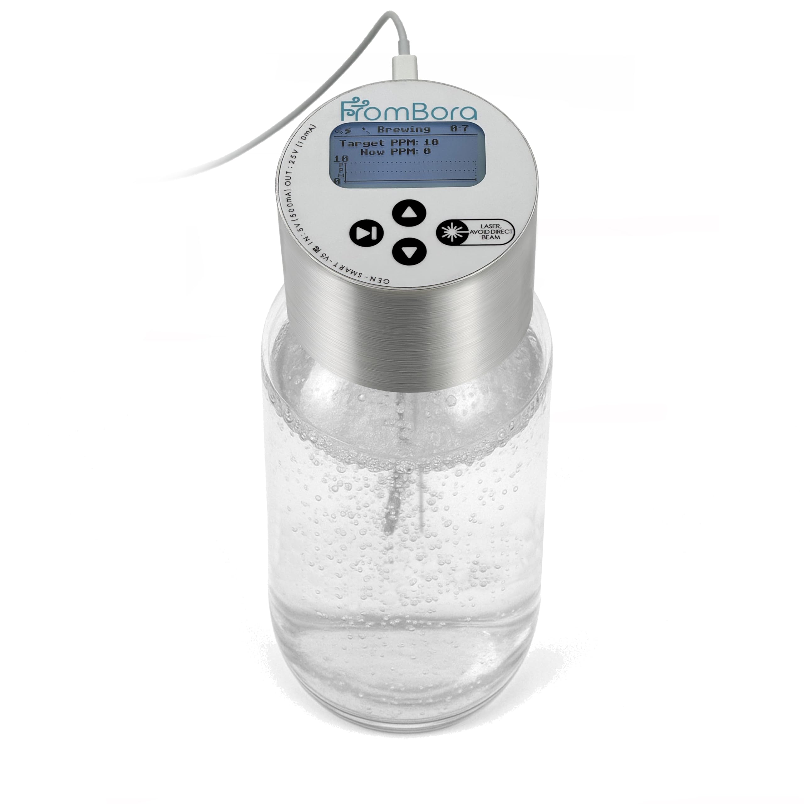 FromBora TDS meter display demonstrating precise solution monitoring.