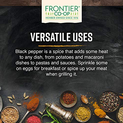 Frontier Co-op Organic Black Pepper coarse grind in bag for pantry cooking
