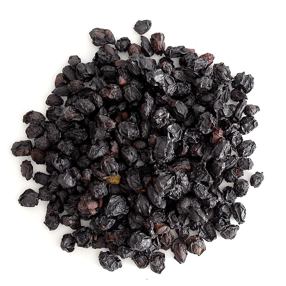 Frontier Co-op Organic Dried Elderberries deliver rich color in dishes.