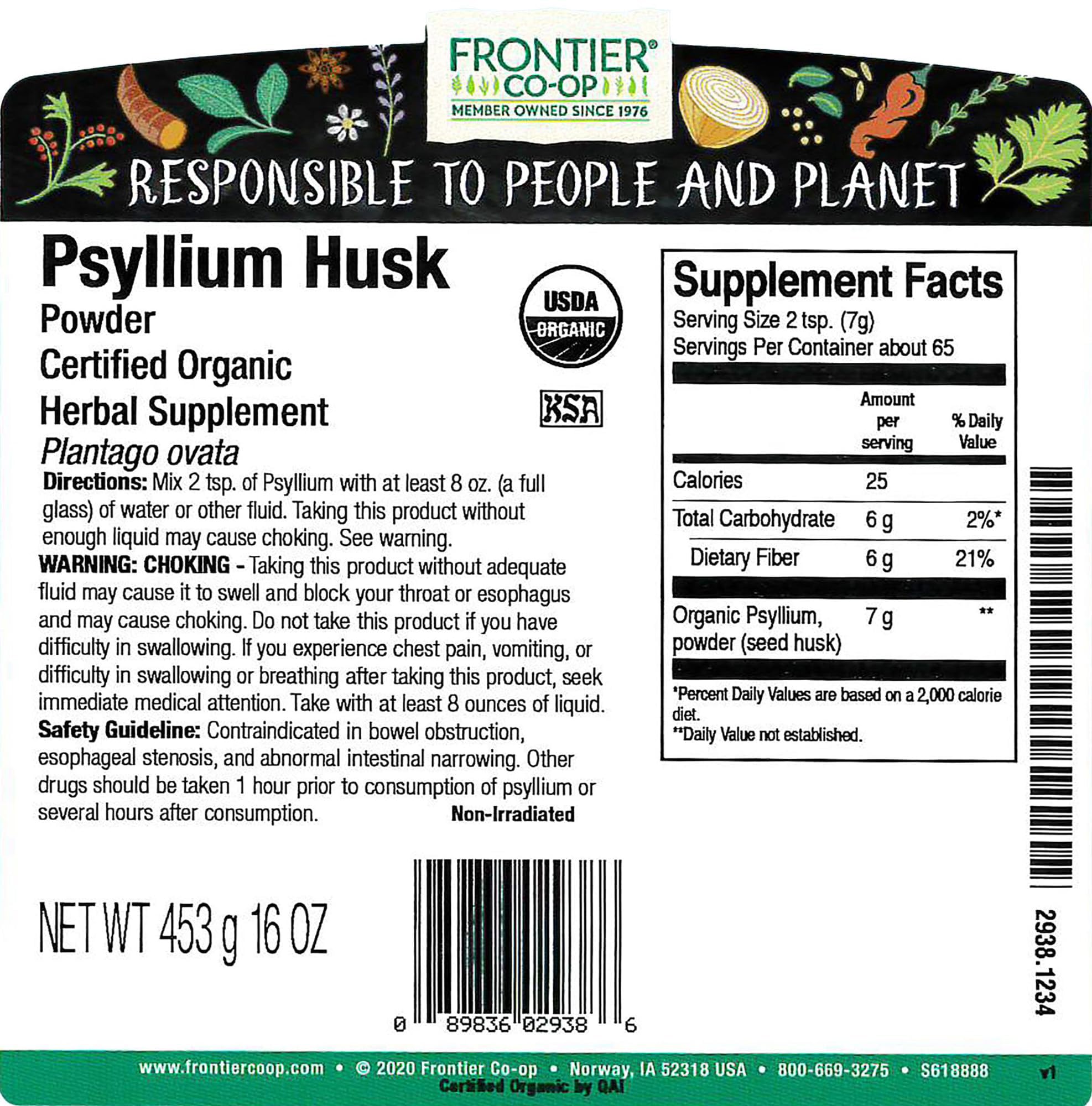 Frontier Co-op Psyllium Husk Powder texture in a bowl showing texture enhancement.
