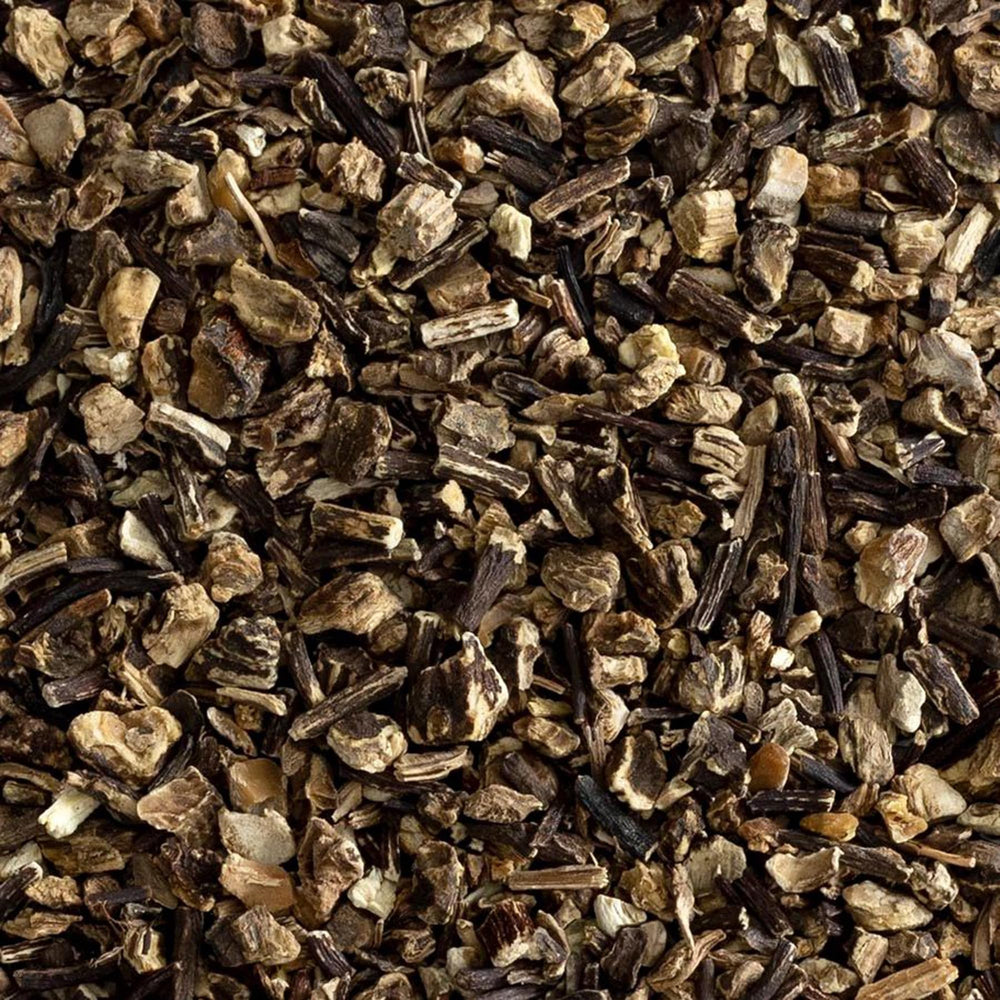 Wildcrafted black cohosh root bulk bag from Frontier Co-op ready for blending.