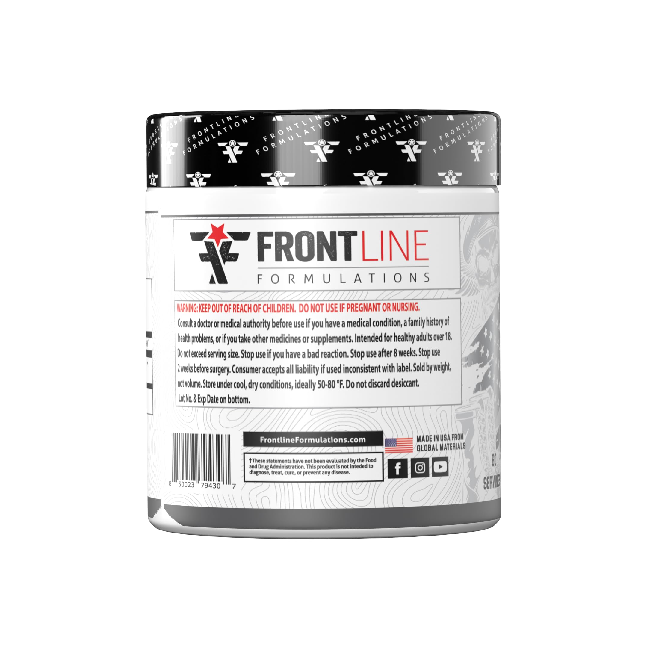 Creatine Monohydrate label closeup shows quality and serving details