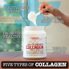 Frontline Formulations multi-source collagen jar close-up highlighting premium ingredients for daily wellness support.