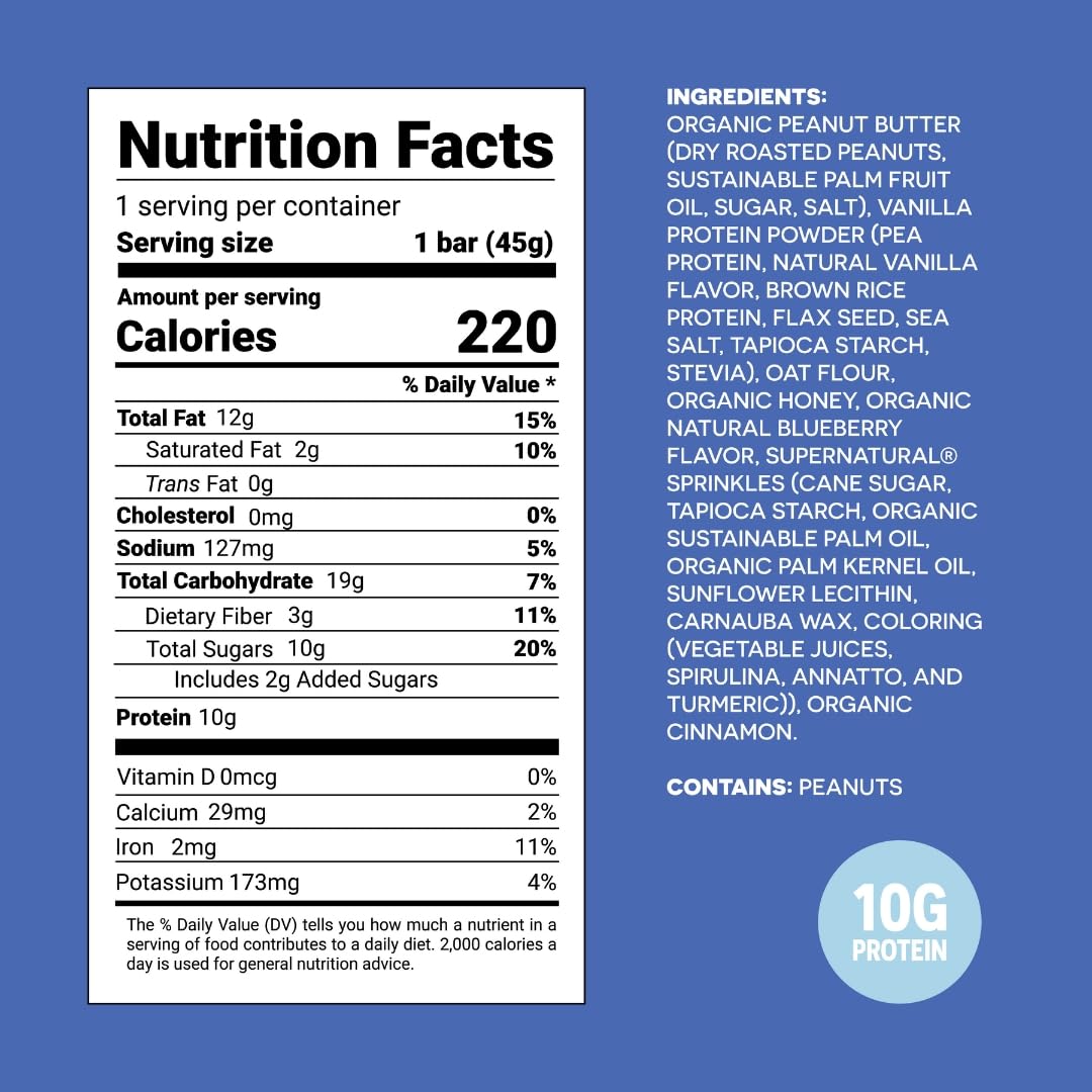 FRO PRO Blueberry Dream bar ingredients in clear view