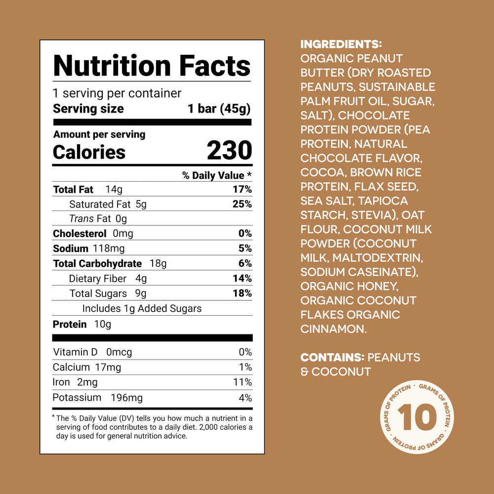 Coconut bar on table showing quick, healthy between-meals option