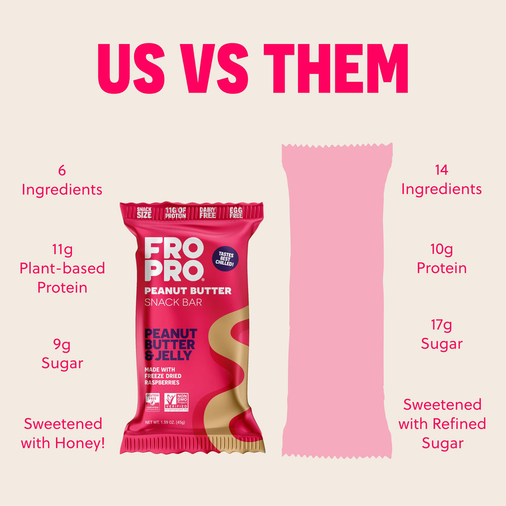 FROPRO PB&J bar in gym bag ready for workout fuel