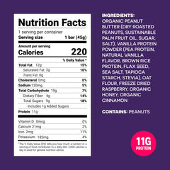 FROPRO PB&J bar ingredients glance with simple, clean components