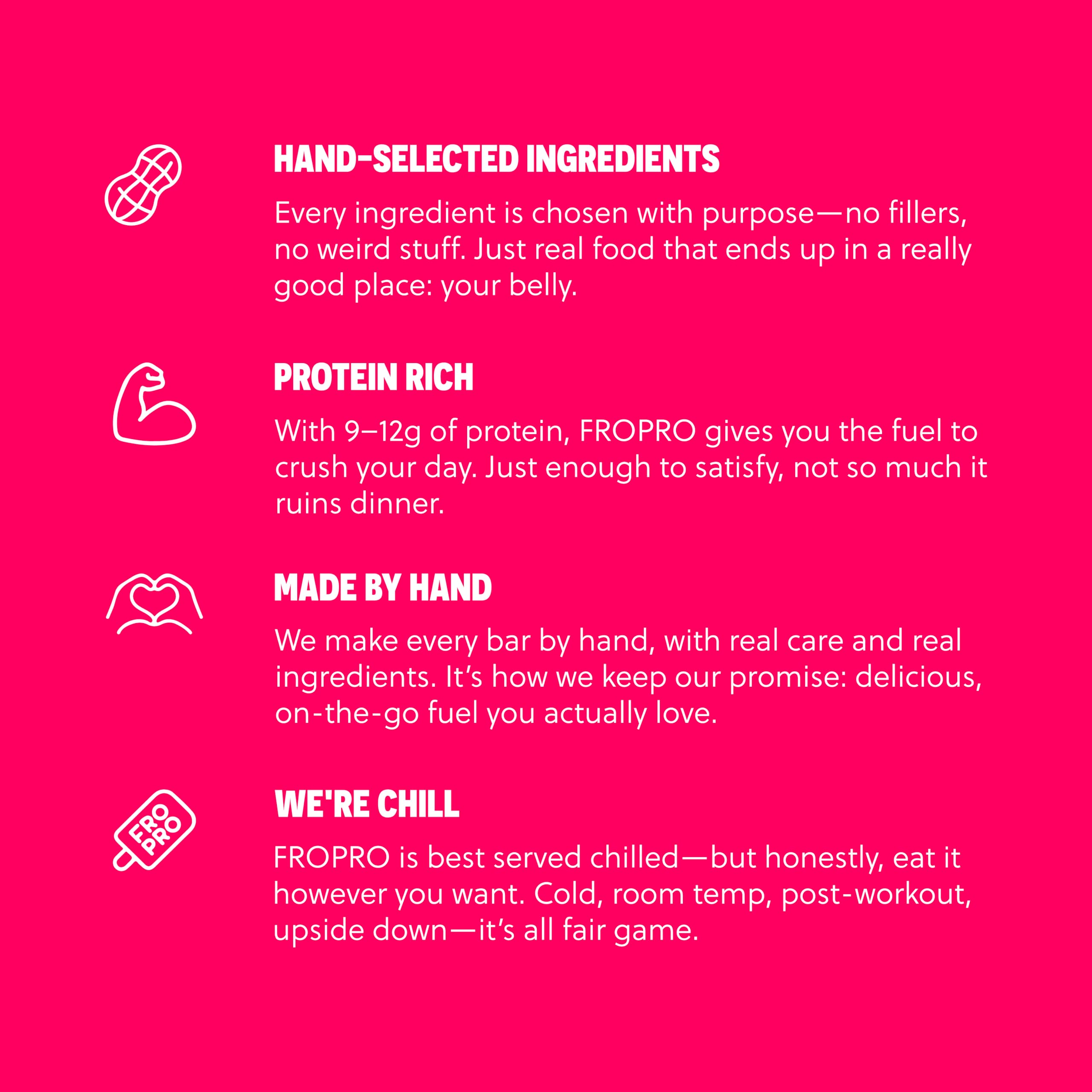 FRO PRO PB&J bars offer quick fueling between activities.