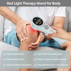 Frovab handheld therapy device in use for targeted muscle comfort