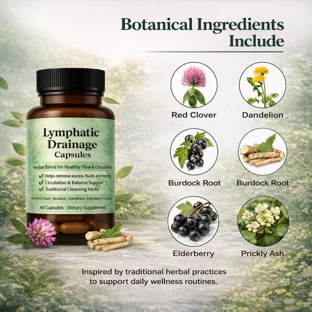 FSSGXX blend of red clover, burdock, and prickly ash visual for plant-based wellness.
