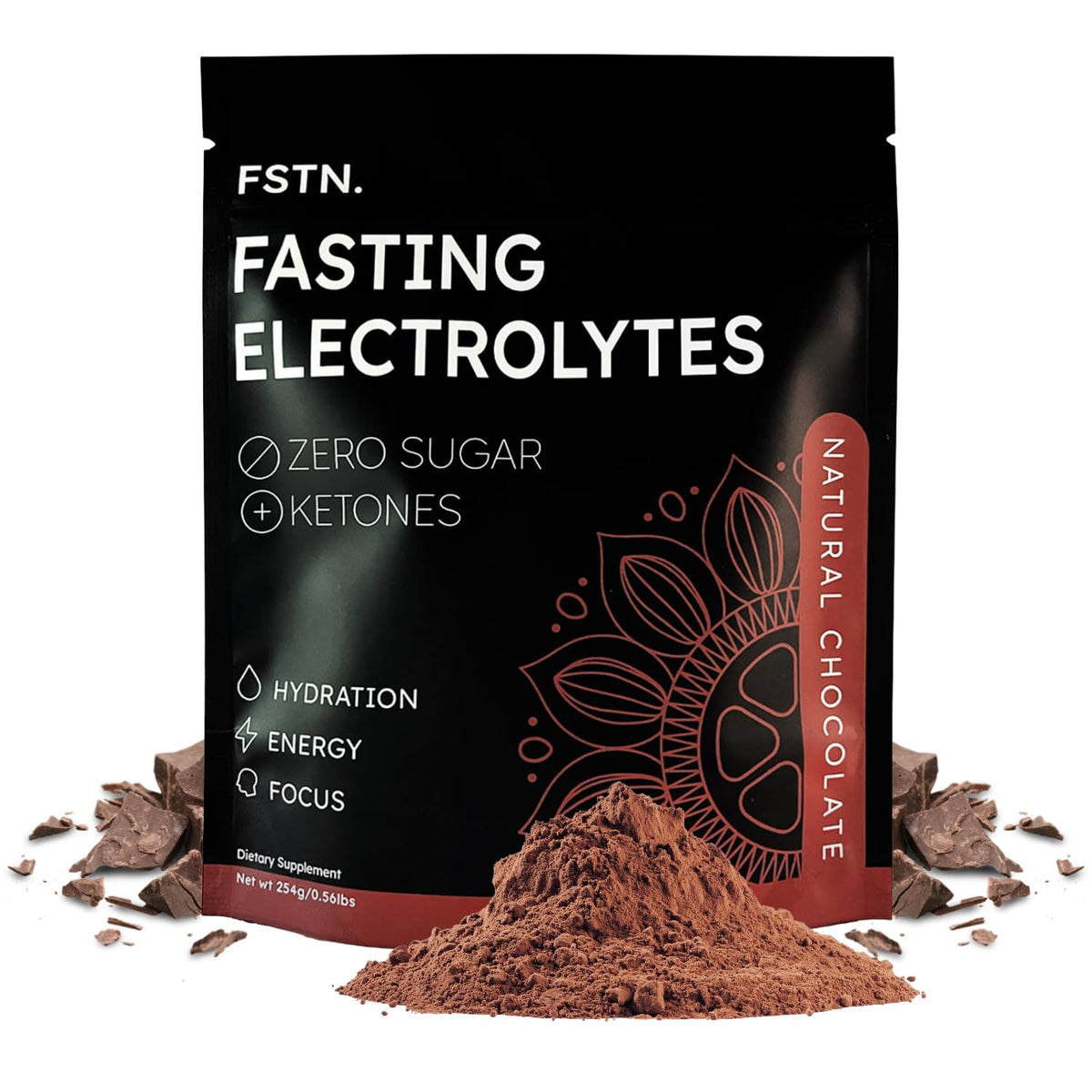 FSTN Chocolate Electrolytes bottle pour for fast hydration