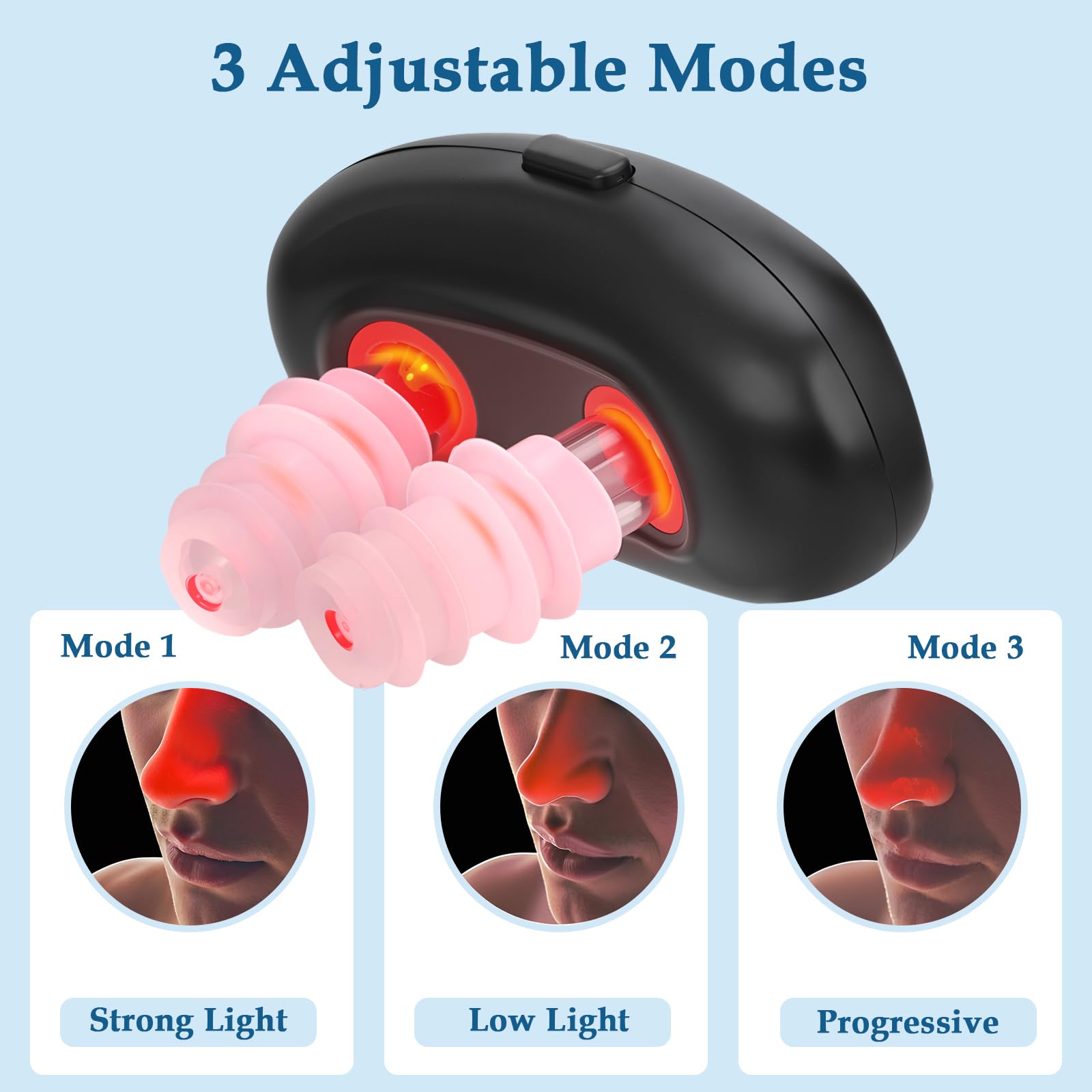 FTBUEM Red Light Nasal Therapy Device operating buttons enable simple control.