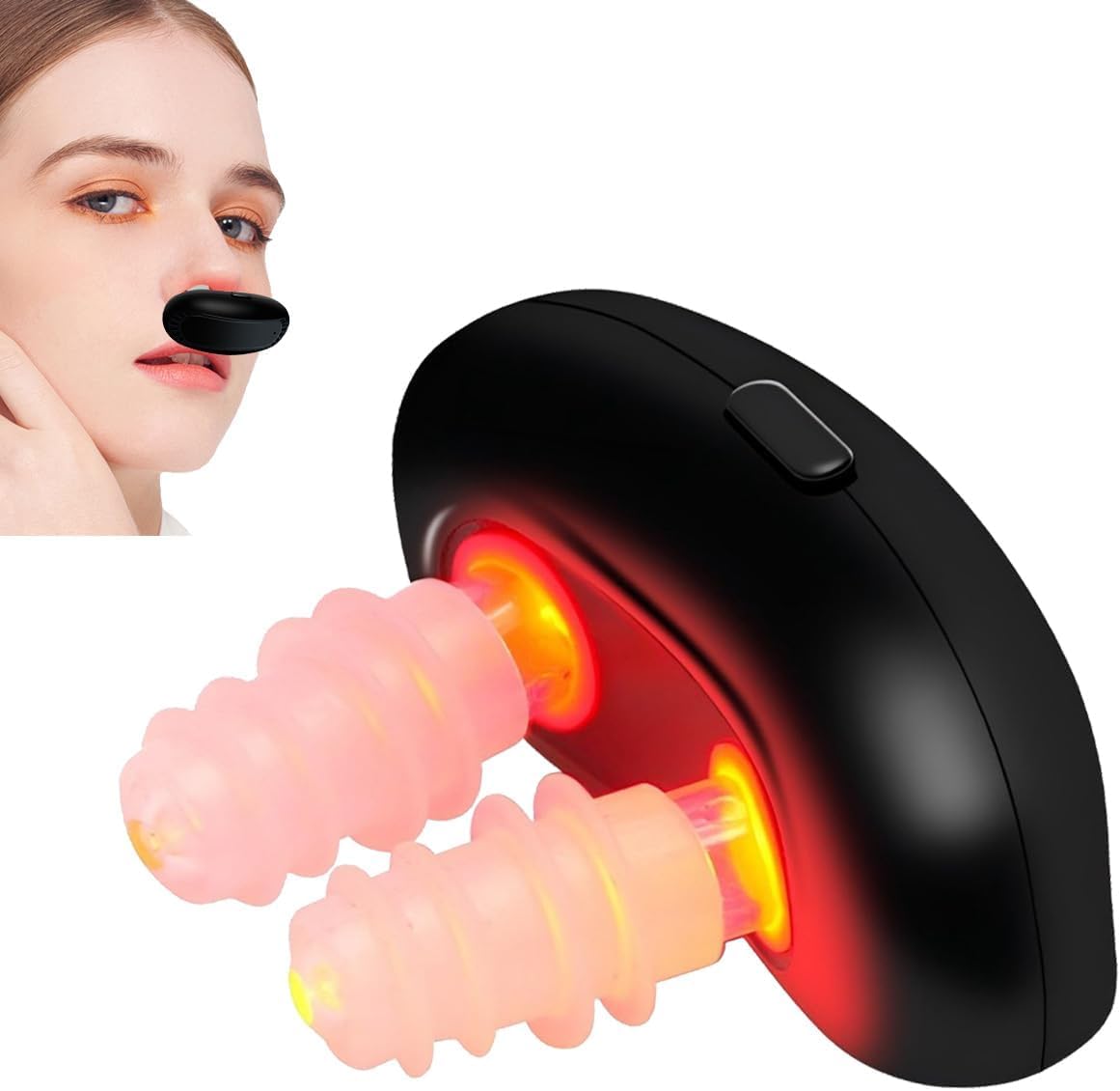 FTBUEM Red Light Nasal Therapy Device close-up glow illustrating a calm session.