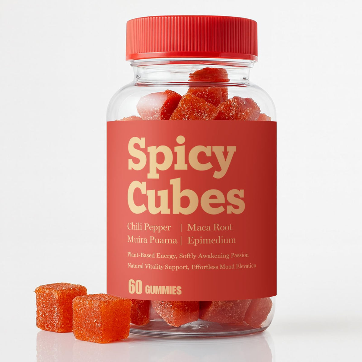 FTKV Spicy Cubes hot peach gummies bottle shows warmth and connection potential