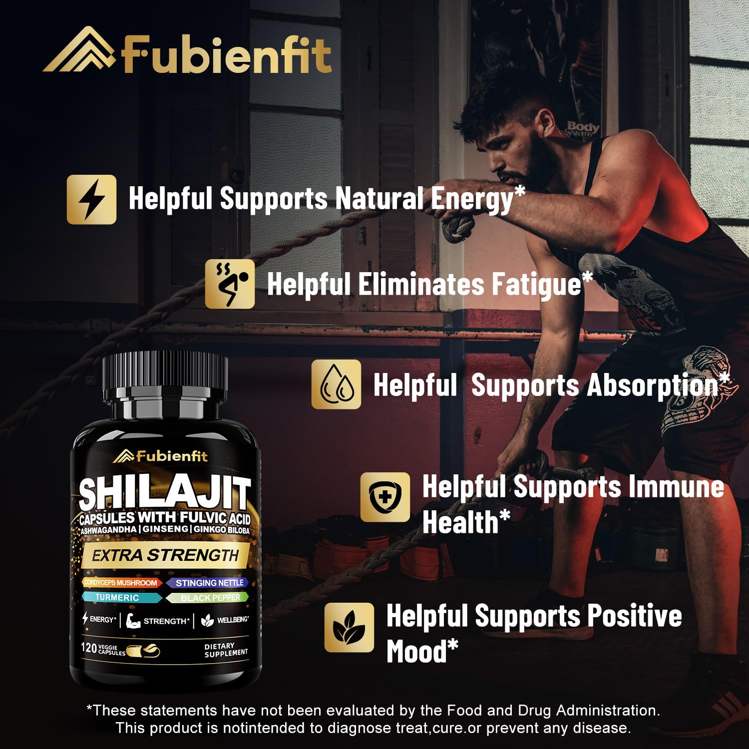 Fubienfit Shilajit Capsules pouring into glass for smooth intake