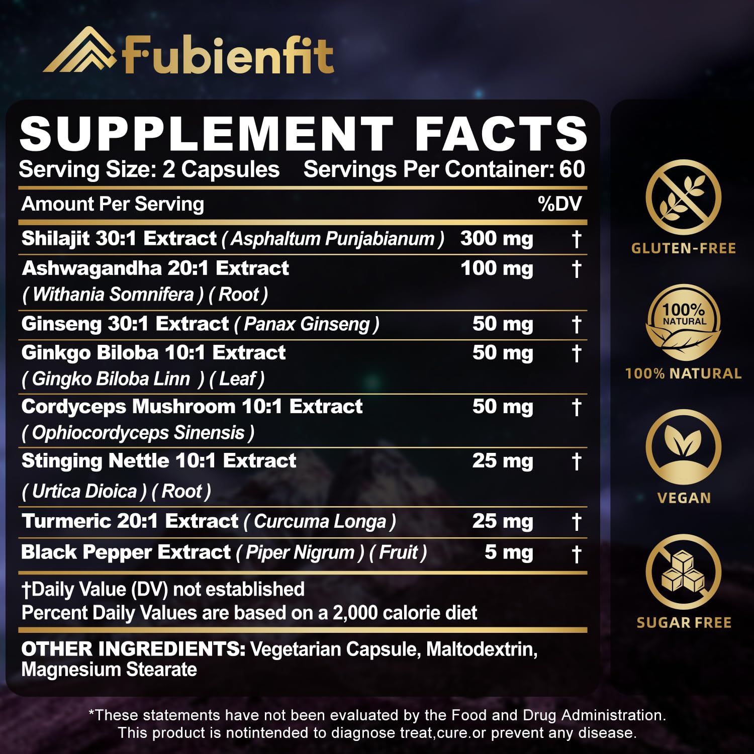 Fubienfit Shilajit capsules close-up emphasizes smooth taste and premium quality.