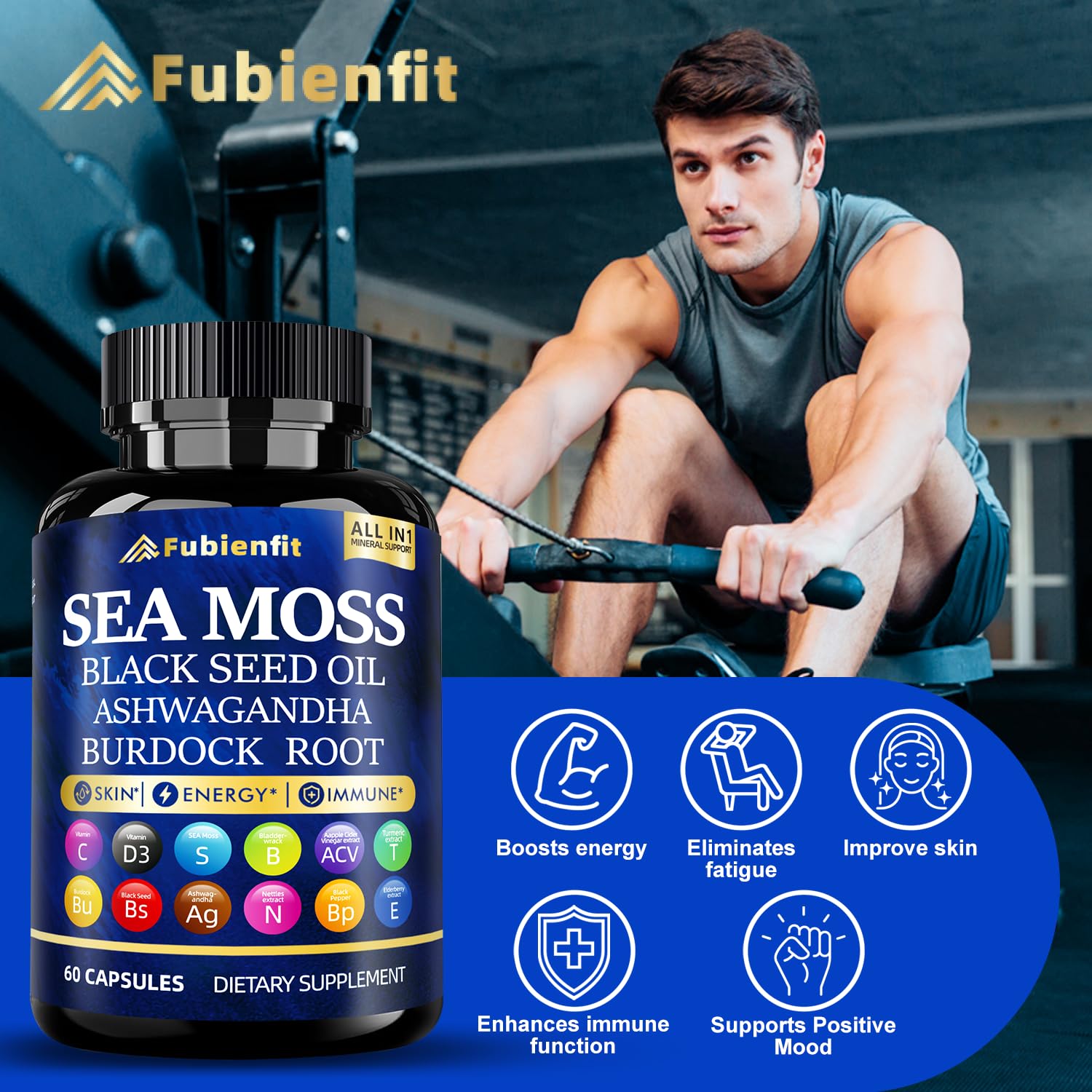 Fubienfit third‑party testing seal on packaging for trust and safety.
