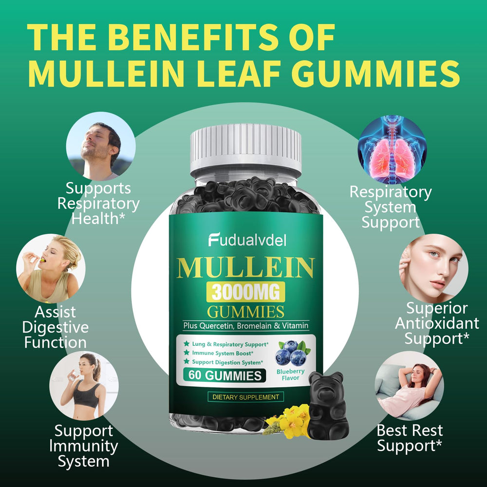 Blueberry-flavored Fudualvdel Mullein Gummies for easy daily use