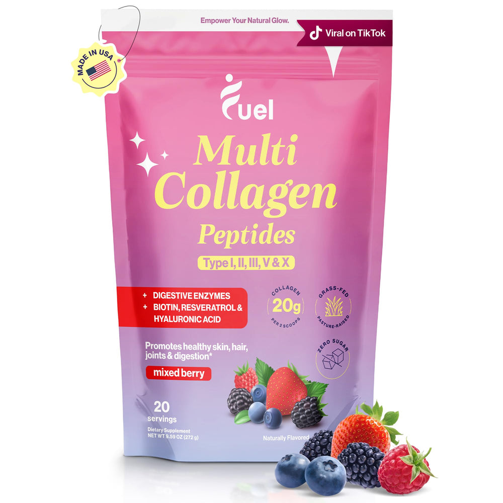 Fuel Multi Collagen Powder bottle for daily beauty support.