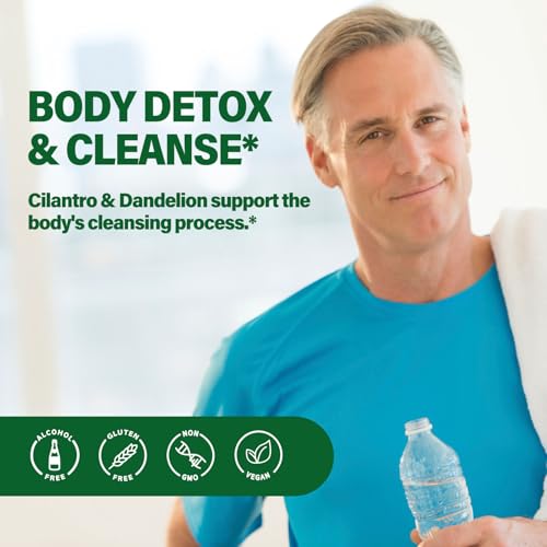 Fuenvegtal Cilantro Drops pour demonstrates easy daily dosing for wellness.