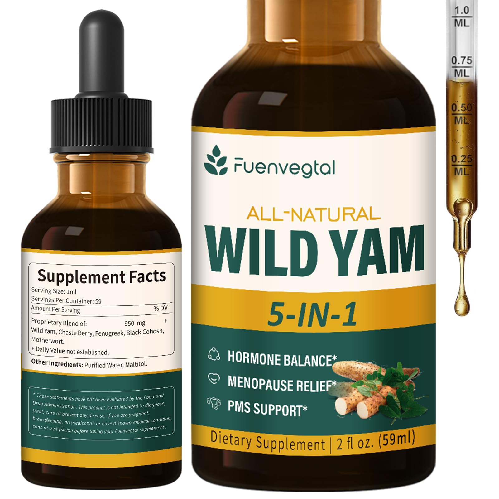 Fuenvegtal Drops original bottle, convenient hormone balance support.