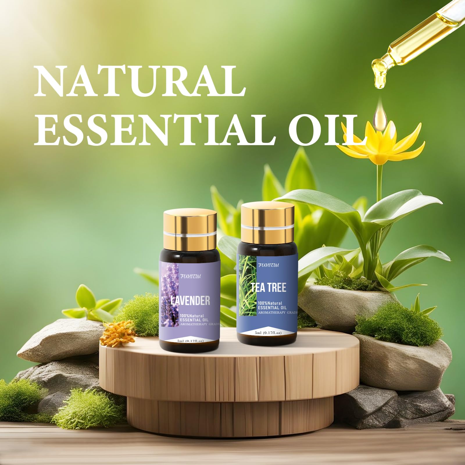FUHITIM diffuser drops prepared for aromatherapy sessions.