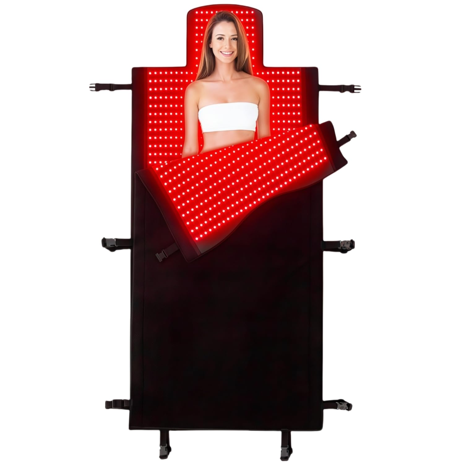 FUIART full-body red light therapy blanket laid out for even coverage at home.