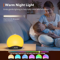 Fujinyi night lights showing 17 color options in use