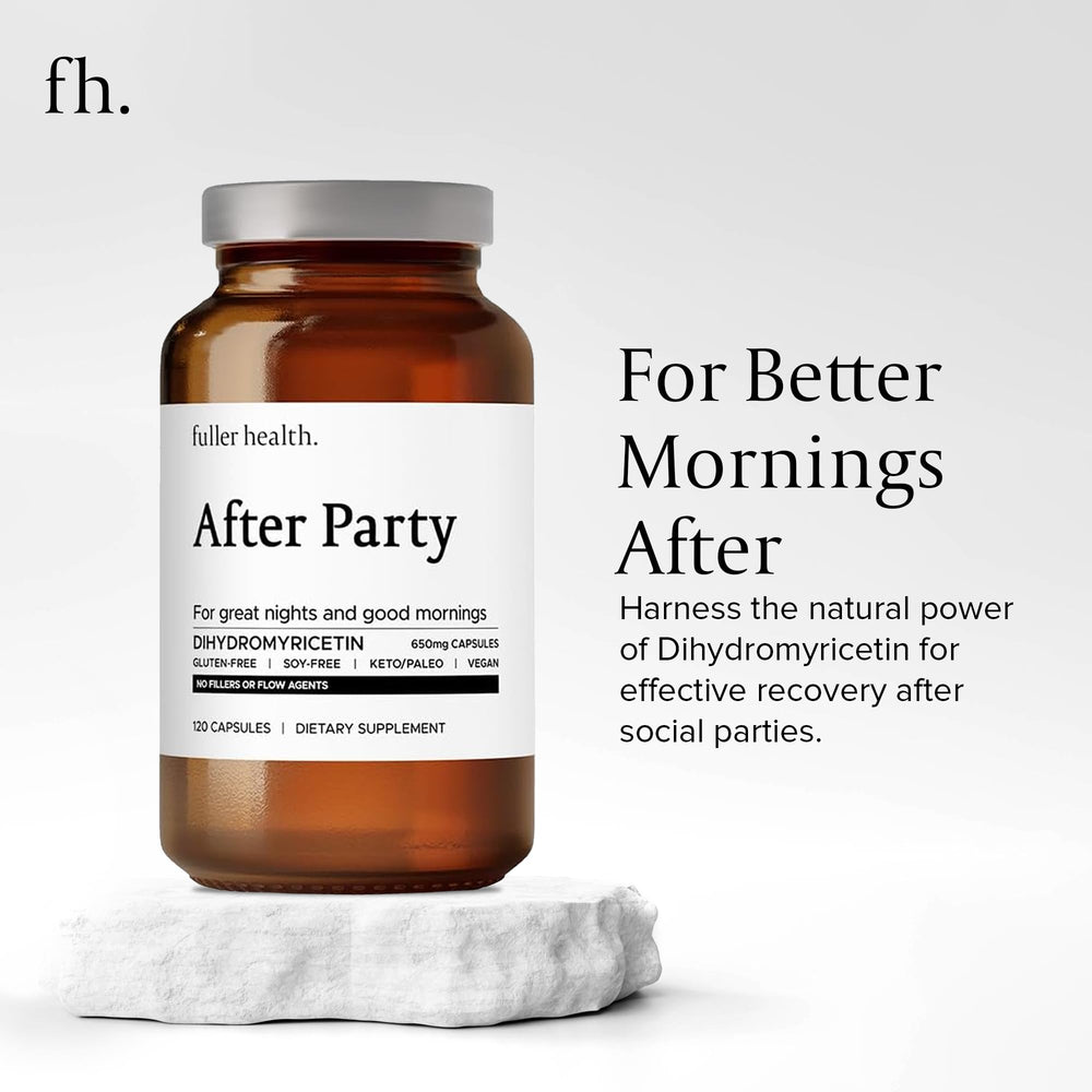 Fuller Health After Party DHM capsules close-up for easy nightly use