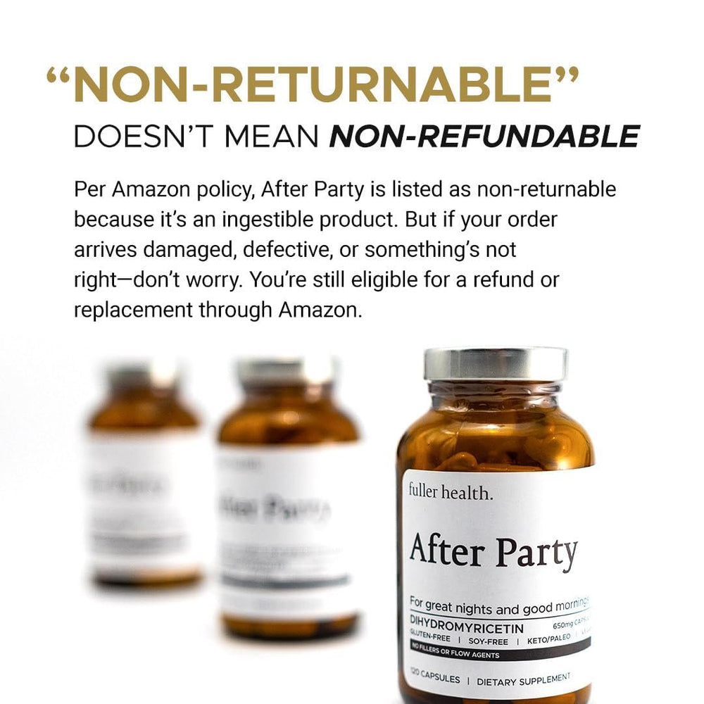 Fuller Health After Party storage in a cool place helps preserve potency