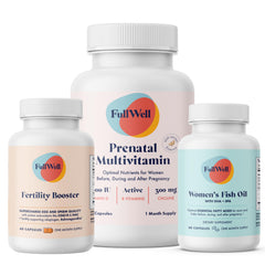 FullWell Fertility Trio lemon bottle – refreshing prenatal support for daily use.
