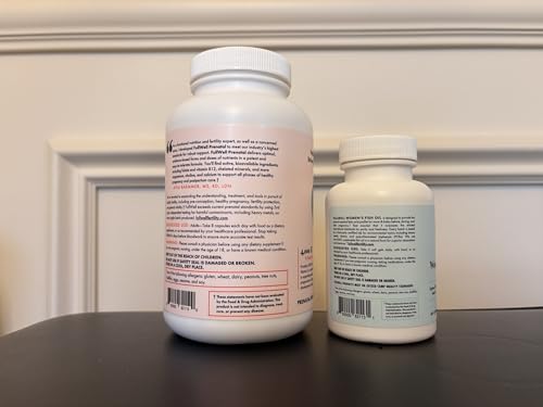 FullWell fish oil bottle emphasizes sustainably sourced omega-3 for prenatal nourishment.