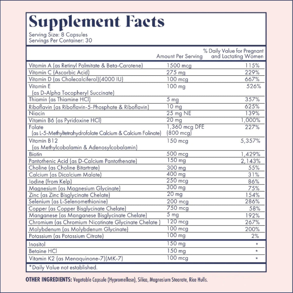 Close-up of FullWell Prenatal Lemon + DHA capsules highlighting omega-3 content.