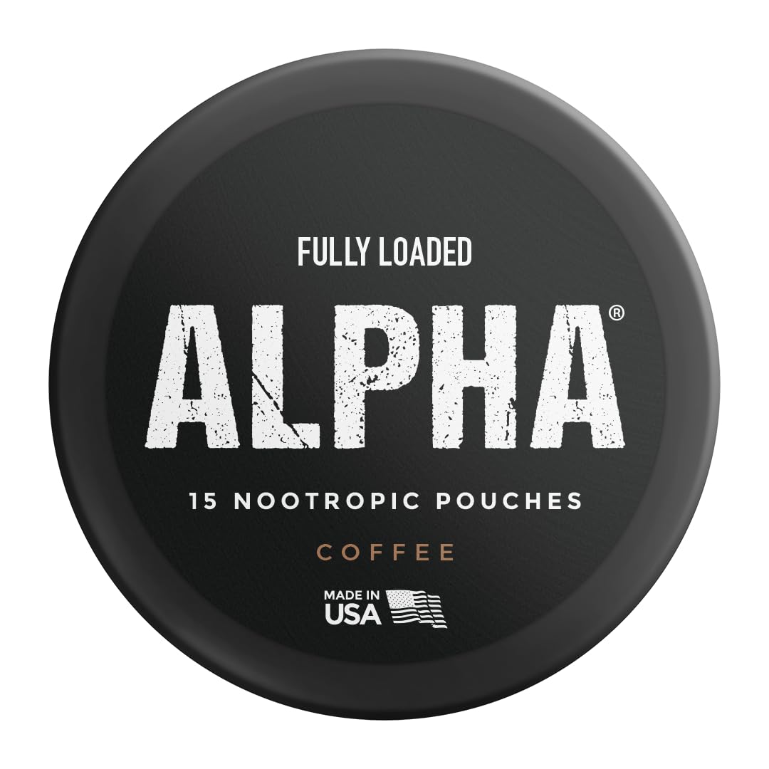 Fully Loaded Bullseye Alpha coffee flavor notes near the can.