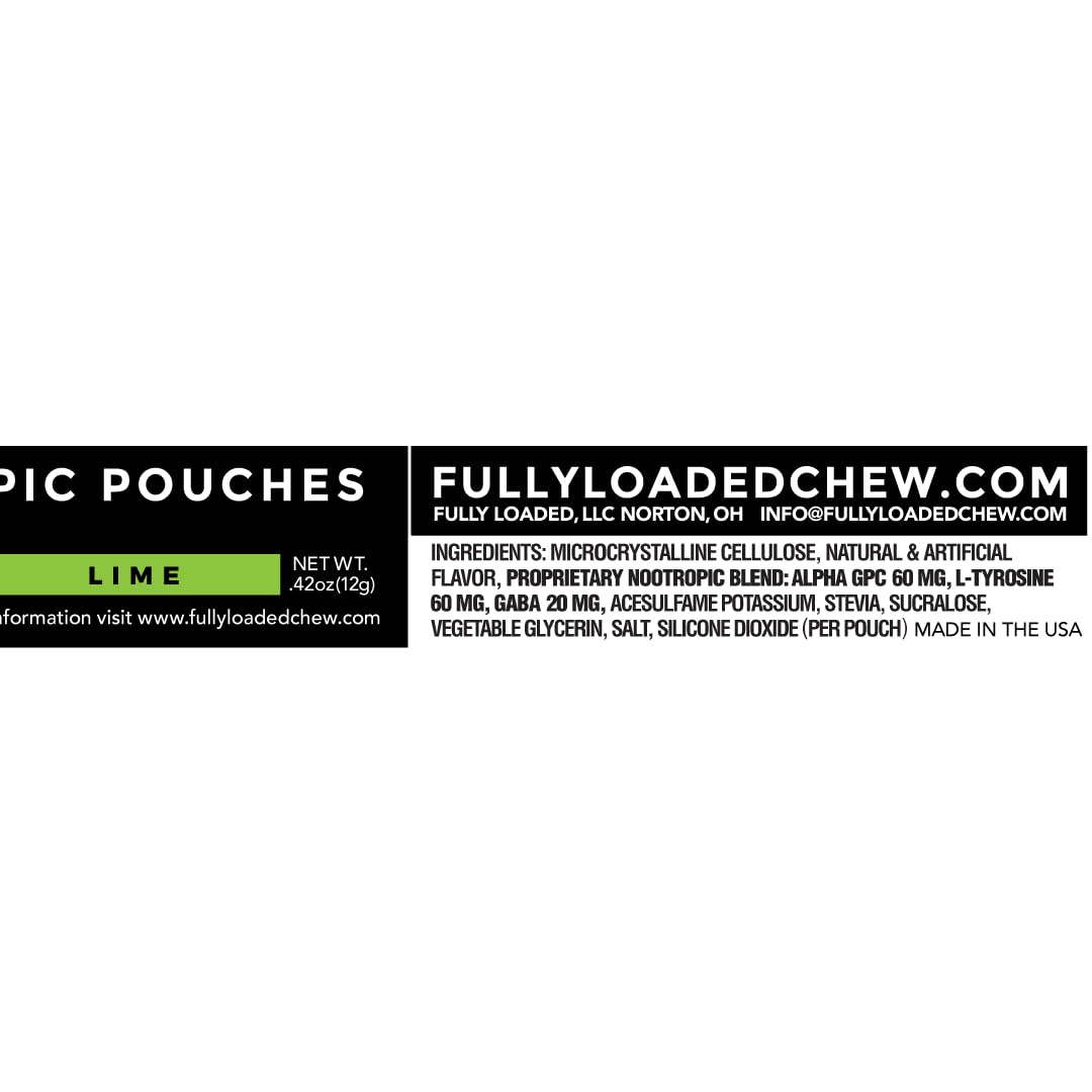 Fully Loaded Bullseye Alpha Nootropic Pouches Lime can with fifteen pouches for easy daily carry.