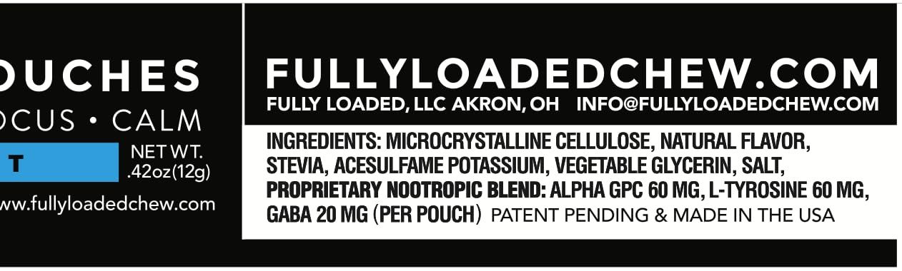 Fully Loaded Bullseye Alpha Nootropic Pouches Mint close-up mint flavor