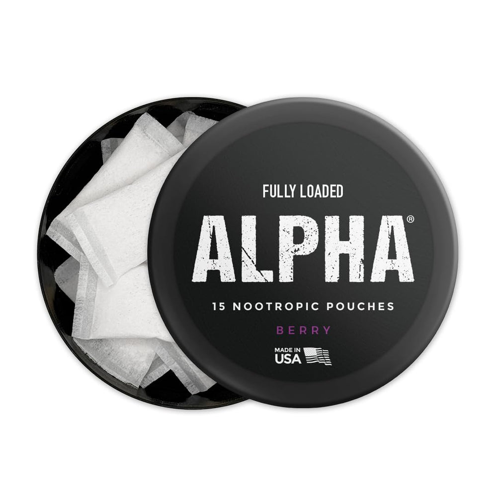 Fully Loaded Bullseye Alpha Pouches Berry label-closeup — premium look and trust