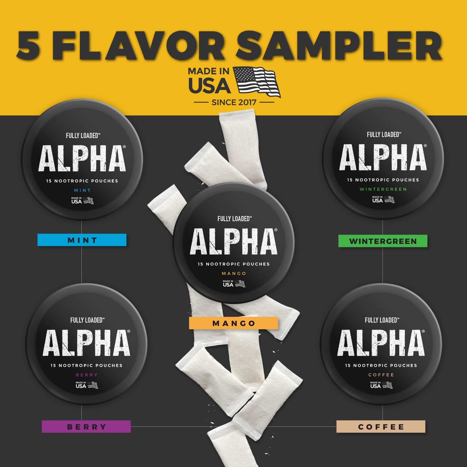 Fully Loaded Bullseye Alpha label detail highlights premium packaging and clarity.