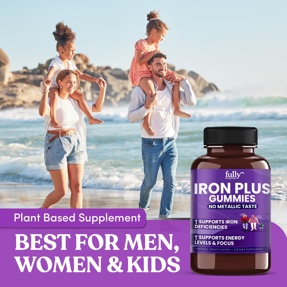 Quick glance at Fully Nutrition Iron Gummies ingredient list and benefits