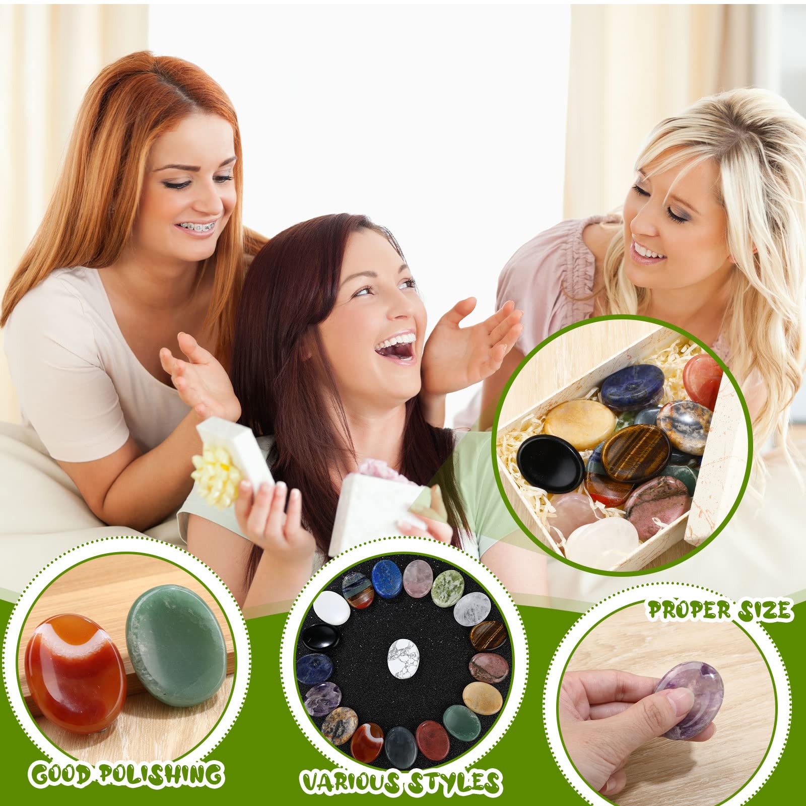 Fumete clear quartz worry stone for clarity and soothing touch