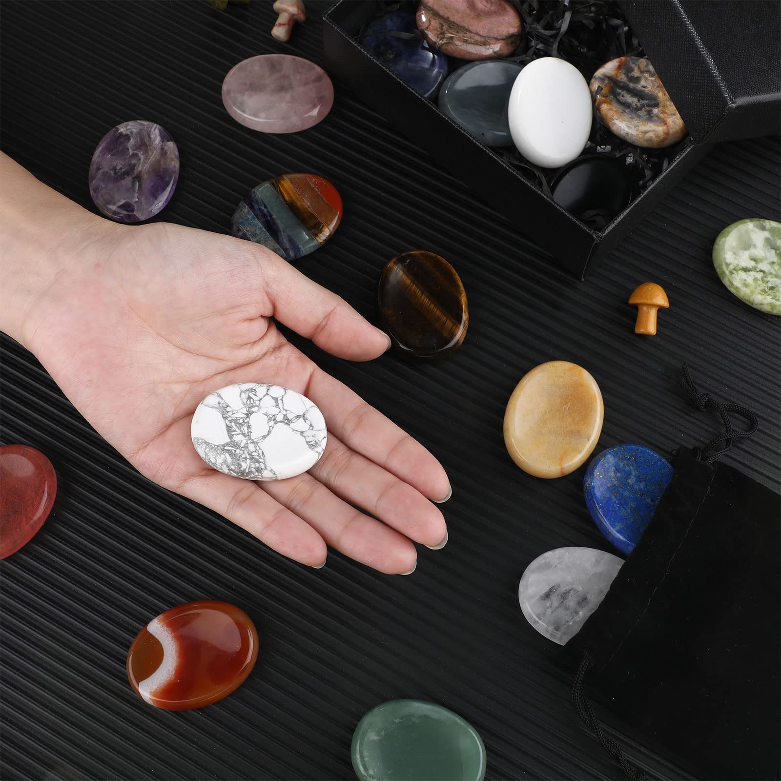 Fumete rose quartz worry stone for gentle self-care and relaxation