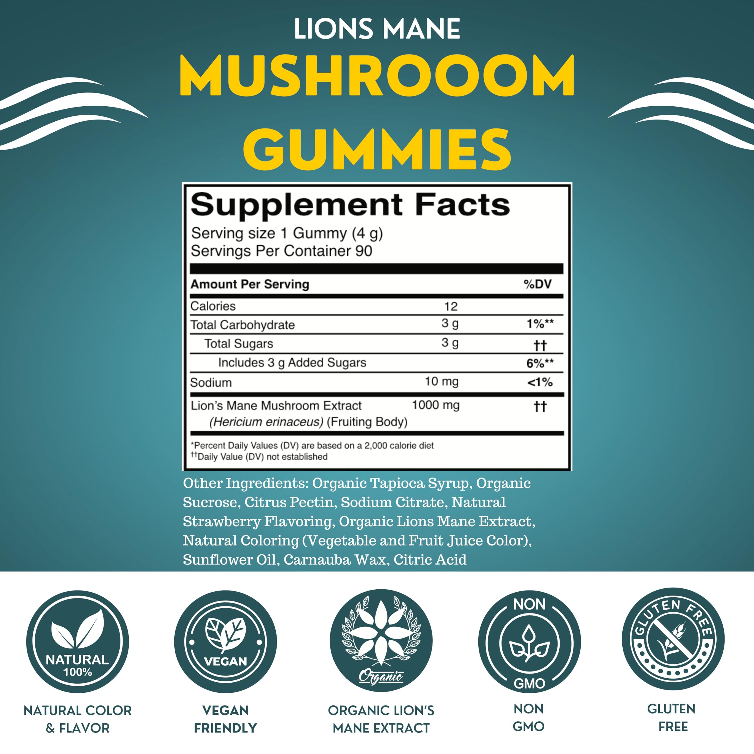 Fundamental Fungi Lions Mane gummies gummy closeup tasting natural brain-boosting treat