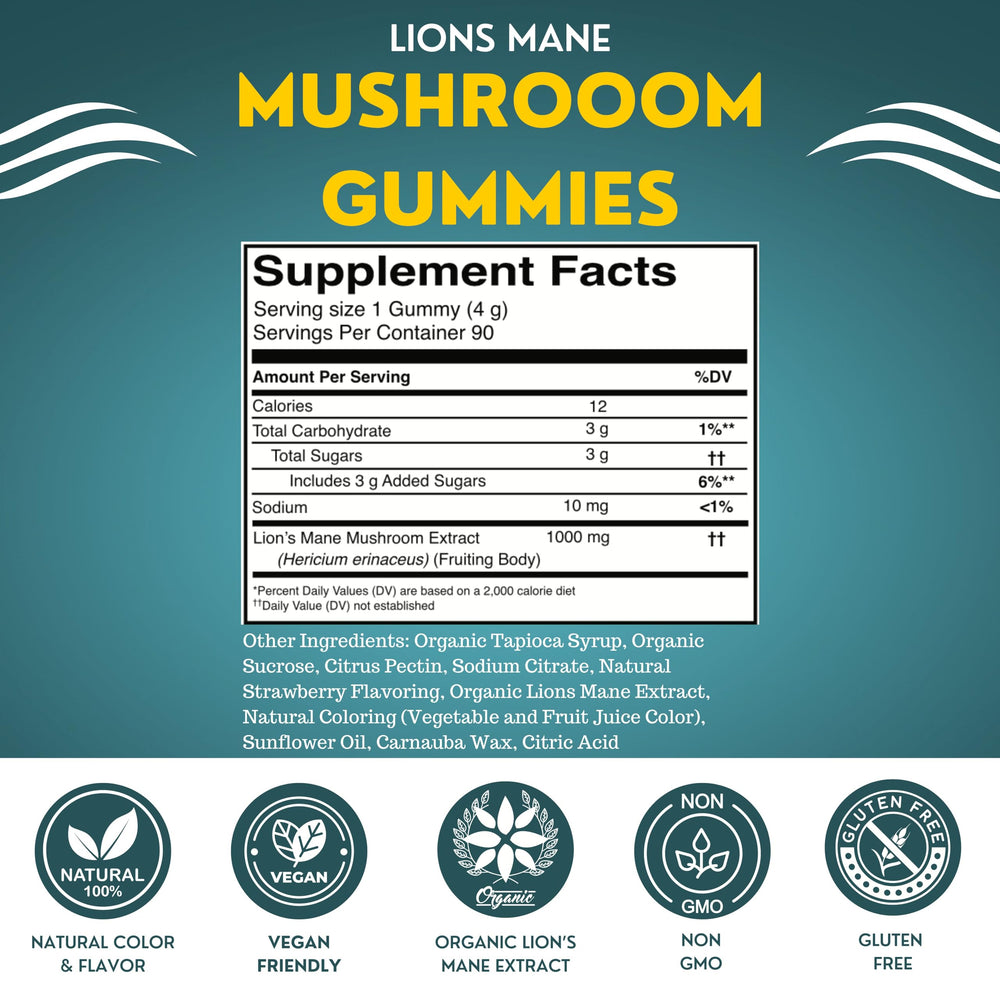 Fundamental Fungi Lions Mane gummies gummy closeup tasting natural brain-boosting treat