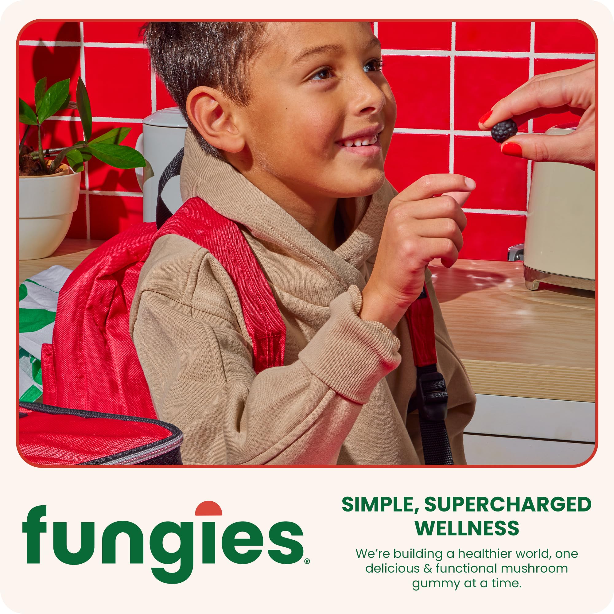 Fungies Lion's Mane Gummies vegan-gluten-free label, non-GMO assurance.