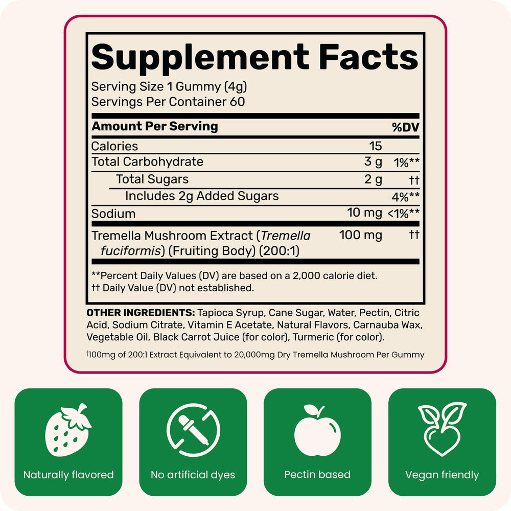 Fungies Tremella Gummies strawberry flavor for a refreshing snack during routines.